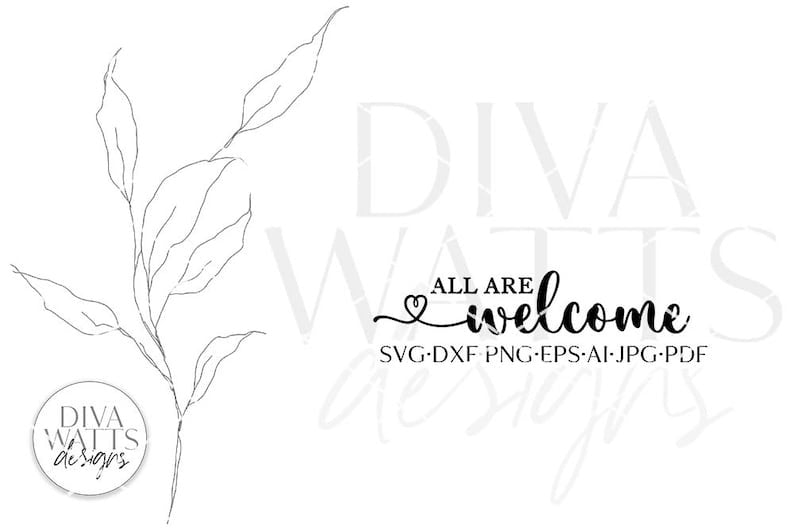 All Are Welcome With Rattan Bottom SVG | Boho Farmhouse Design