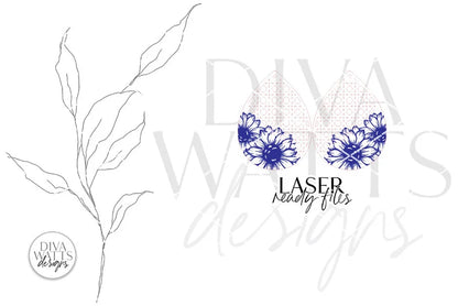 Boho Sunflower Rattan Drop Earrings Glowforge SVG | Floral Laser File