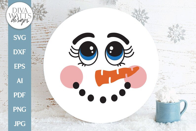 Snowman Face SVG | Christmas / Winter Design