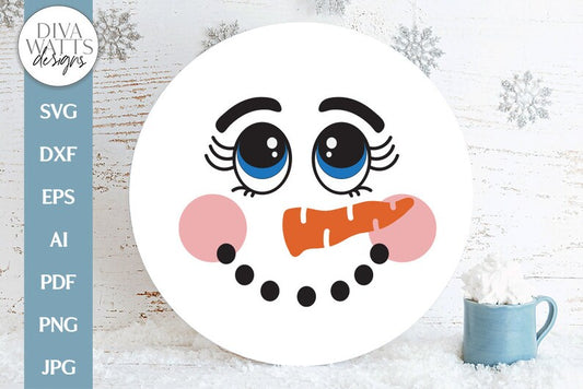 Snowman Face SVG | Christmas / Winter Design