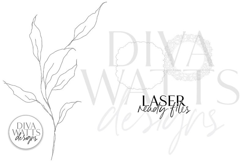 Family Monogram Floral Wreath | Glowforge Laser SVG