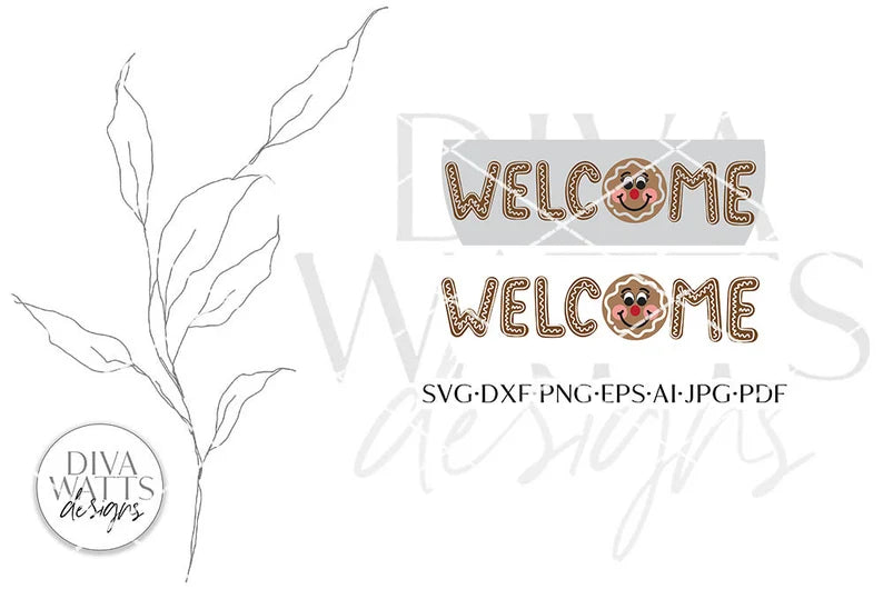 Welcome Gingerbread SVG | Winter / Christmas Door Hanger Design