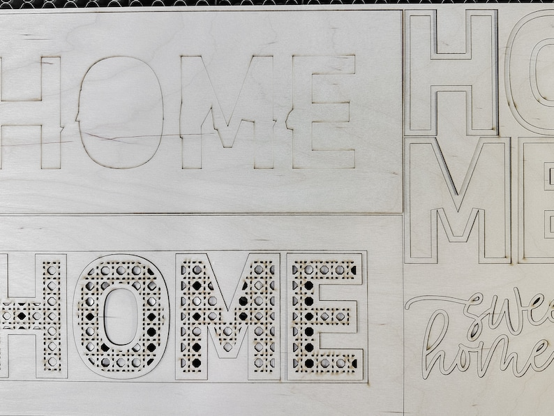 Home Sweet Home Boho Rattan Cane Laser SVG | Glowforge Sign