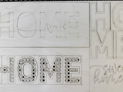 Home Sweet Home Boho Rattan Cane Laser SVG | Glowforge Sign
