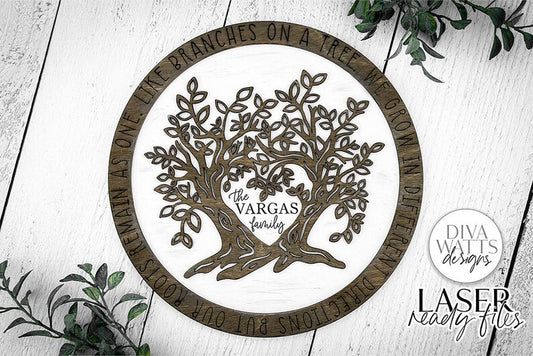 Like Branches On A Tree Family Glowforge SVG | Farmhouse Laser Design