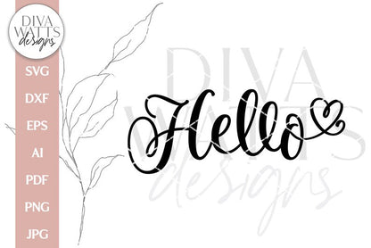 Hello With Heart SVG | Farmhouse Design