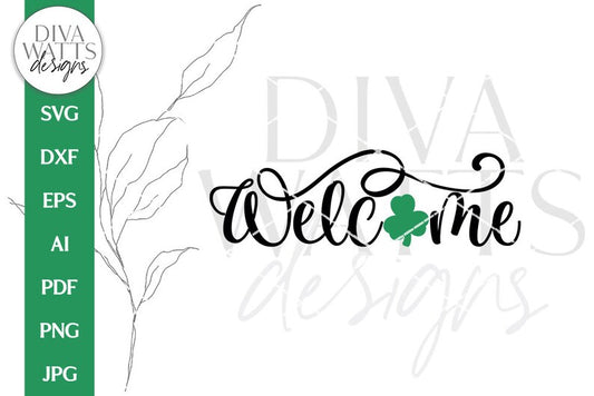 Welcome With Shamrock SVG | St. Patrick's Day Design