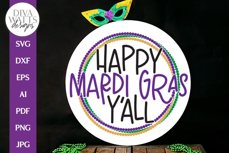 Happy Mardi Gras Y'all SVG | Spring Design