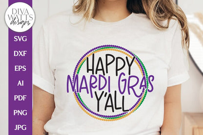 Happy Mardi Gras Y'all SVG | Spring Design