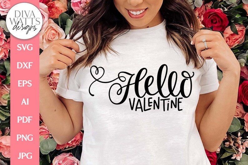 Hello Valentine SVG | Valentine's Day Design