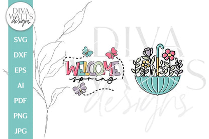 Welcome Spring SVG | Floral Spring Time Design