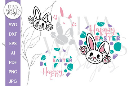 Happy Easter SVG | Spring Bunny Design for Door Hanger