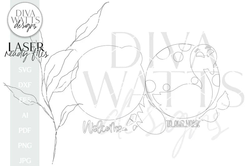 Welcome To Our Home Glowforge SVG | Round Flamingo With Sunglasses Sign | Door Hanger