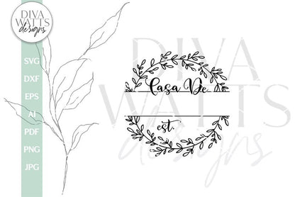 Casa De Family Monogram Wreath SVG | Spanish Door Hanger Design