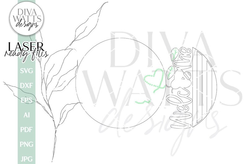 Welcome With Bee Glowforge Laser SVG | Door Hanger Design