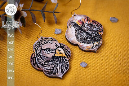 Turkey Earrings SVG For Laser Fall Earrings Realistic Turkey Glowforge Earrings SVG For Laser Turkey Earrings SVG Autumn Earrings svg