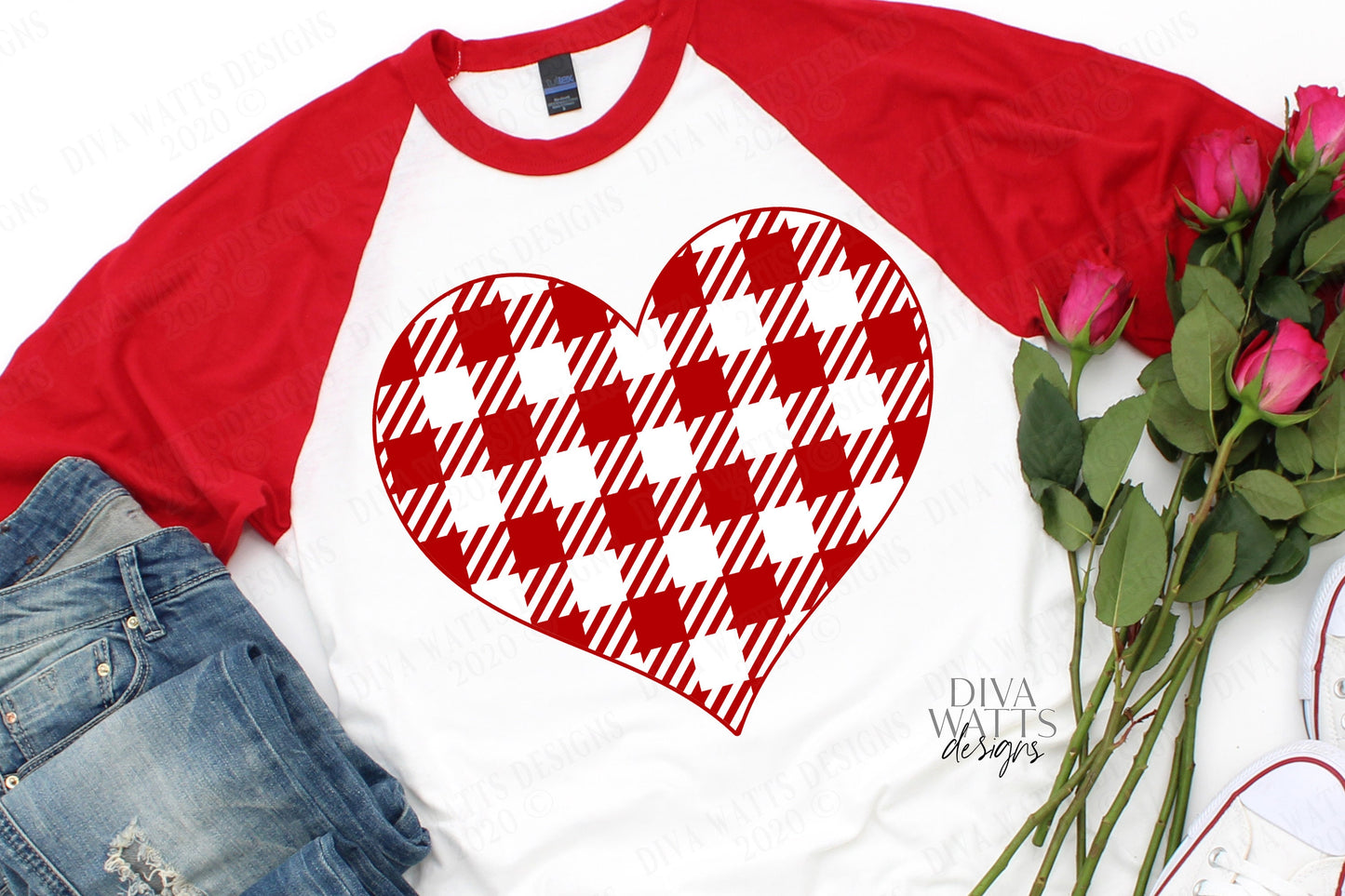 SVG | Buffalo Check Heart | Cutting File | Vinyl Stencil HTV | Plaid Valentine's Day | Valentine | Sign Shirt Tea Towel Pillow | jpg png pdf