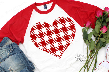 SVG | Buffalo Check Heart | Cutting File | Vinyl Stencil HTV | Plaid Valentine's Day | Valentine | Sign Shirt Tea Towel Pillow | jpg png pdf