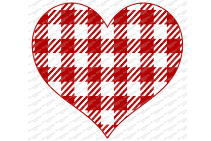 SVG | Buffalo Check Heart | Cutting File | Vinyl Stencil HTV | Plaid Valentine's Day | Valentine | Sign Shirt Tea Towel Pillow | jpg png pdf