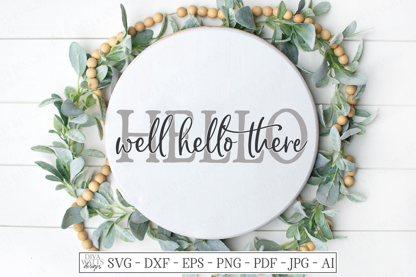 Well Hello There | Cutting File | Vinyl Stencil HTV | Farmhouse Rustic Sign | Greeting | Front Porch | Door | Mat | eps dxf | Welcome