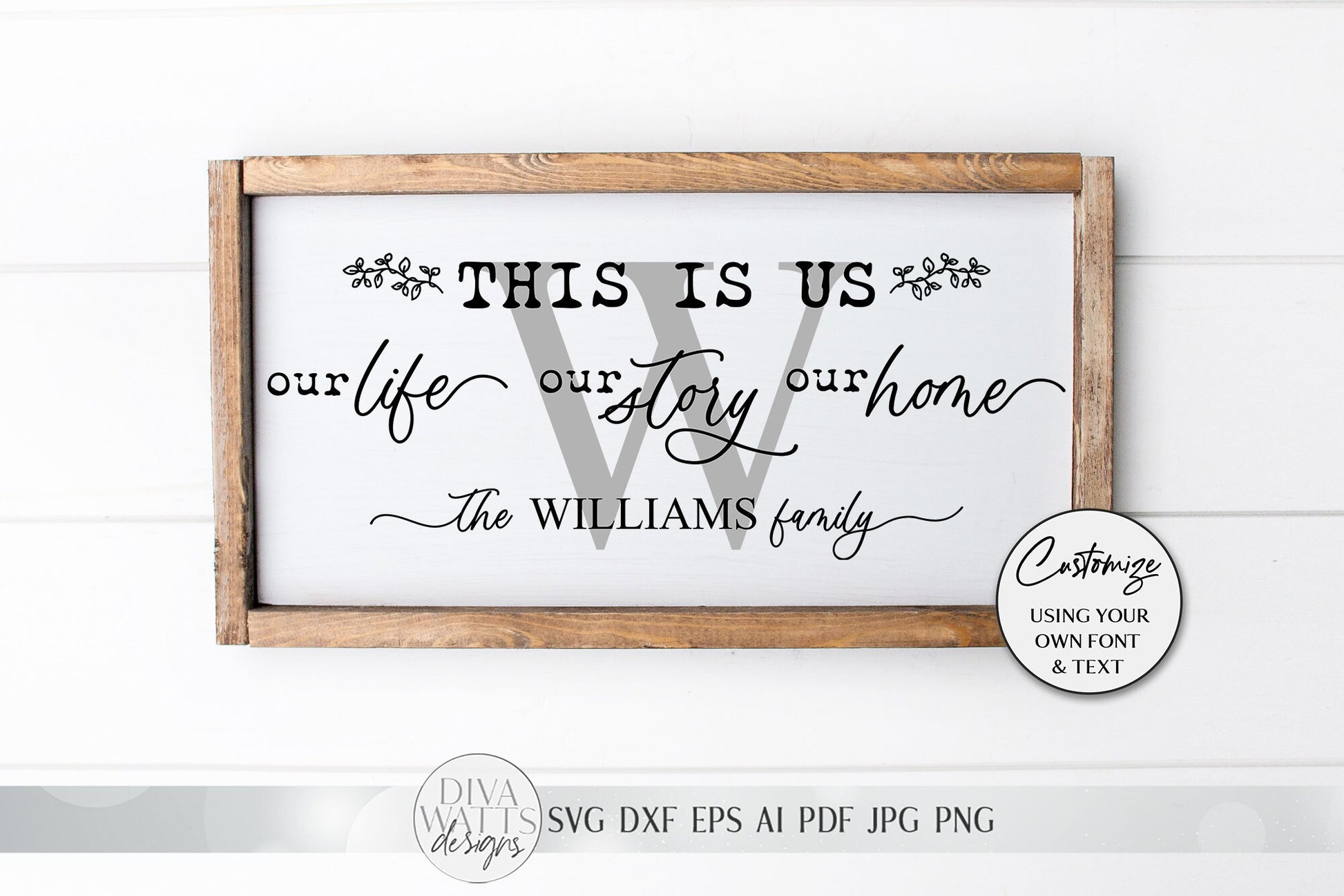 This Is Us SVG | Monogram SVG | Our Life. Our Story. Our Home. | Farmhouse Sign Set | dxf and more! | Printable