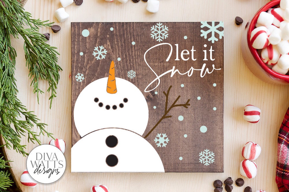 Let It Snow SVG | Christmas / Winter Square Design