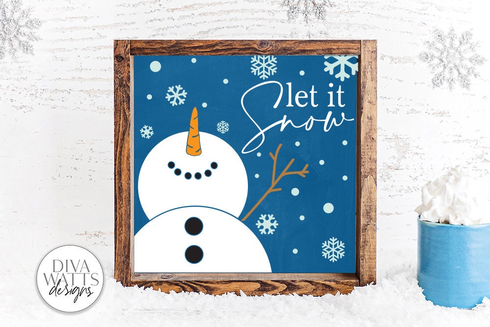 Let It Snow SVG | Christmas / Winter Square Design