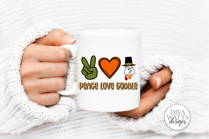 Peace Love Gobble SVG | Thanksgiving Design