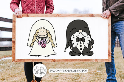 Wedding Gnomes SVG | Bride & Groom Designs