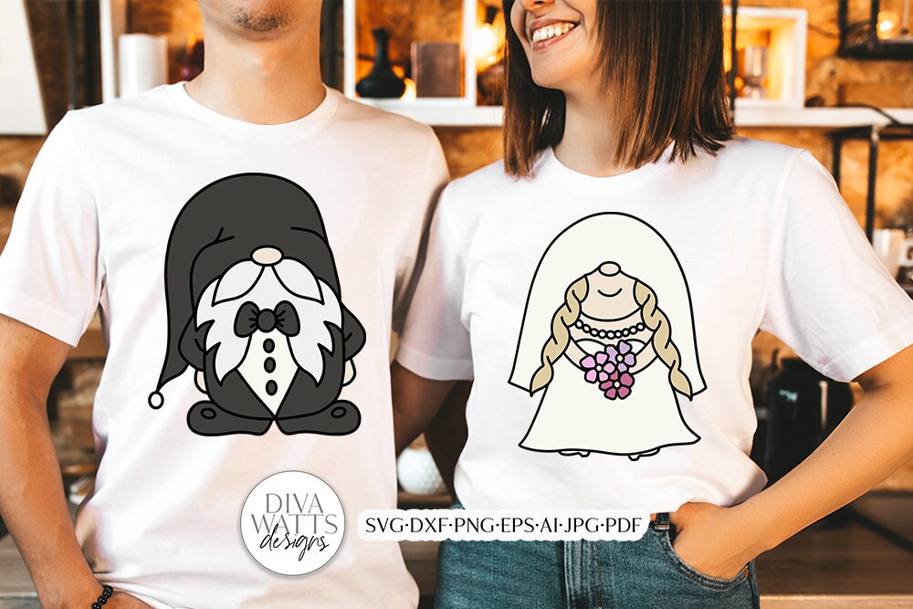 Wedding Gnomes SVG | Bride & Groom Designs