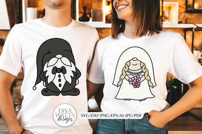 Wedding Gnomes SVG | Bride & Groom Designs