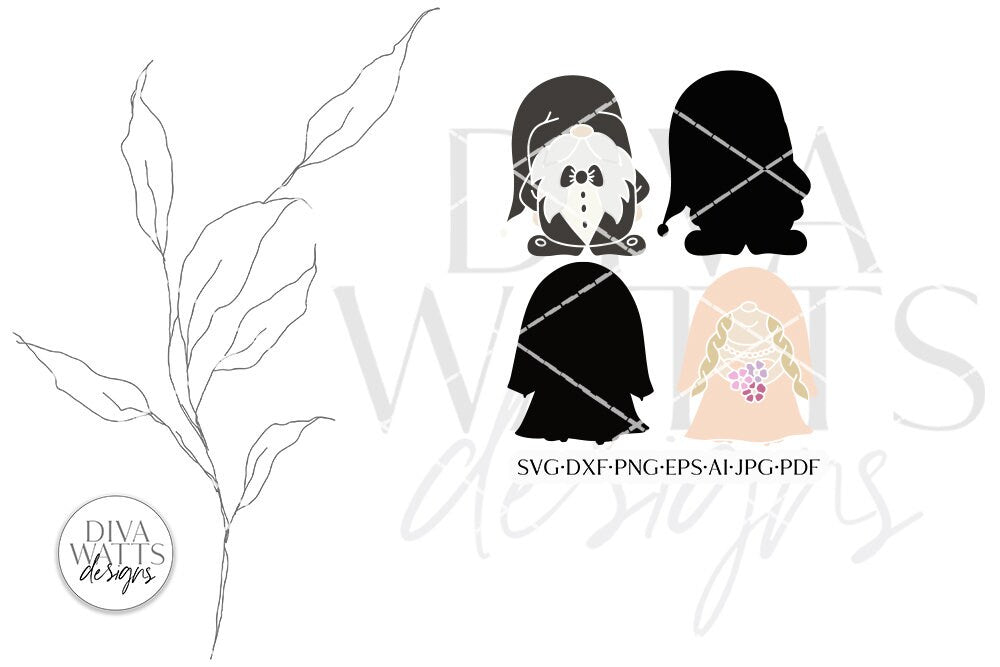 Wedding Gnomes SVG | Bride & Groom Designs