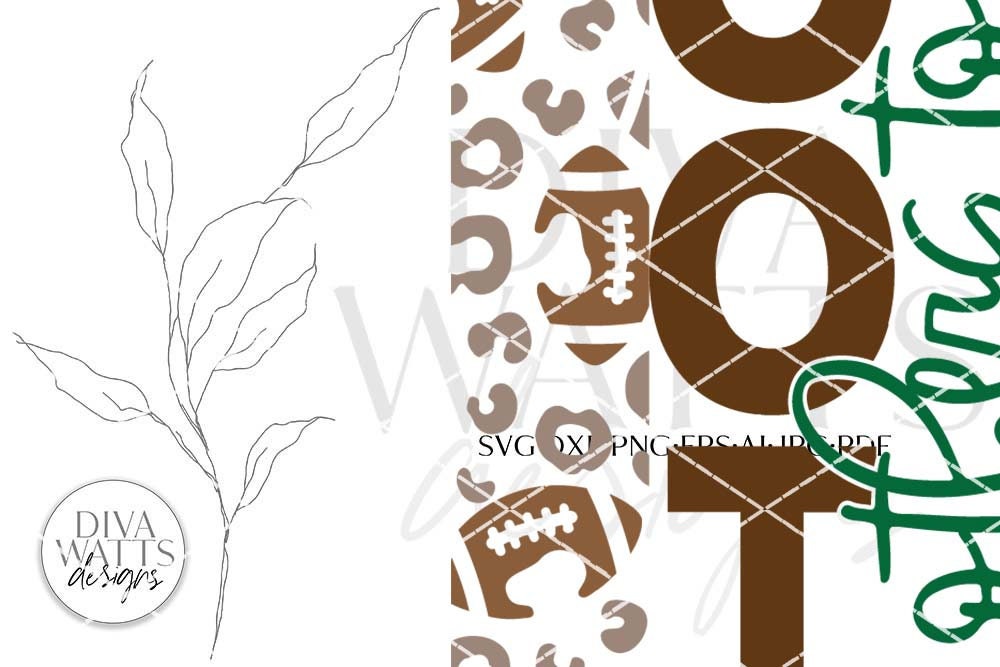 Football & Leopard Print Vertical SVG | Porch Sign Design | 2 Sizes Included!