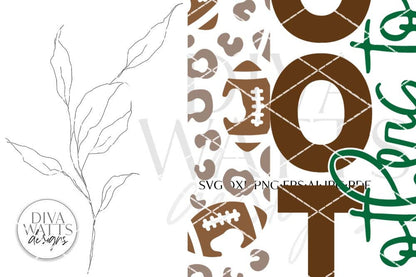 Football & Leopard Print Vertical SVG | Porch Sign Design | 2 Sizes Included!