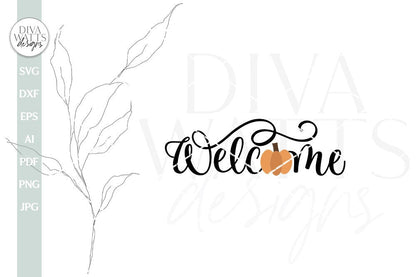 Welcome SVG For Fall Pumpkin SVG Vinyl Pumpkin SVG For Fall Door Hanger Pumpkin For Cricut Welcome Sign For Fall Design Pumpkin Door Hanger