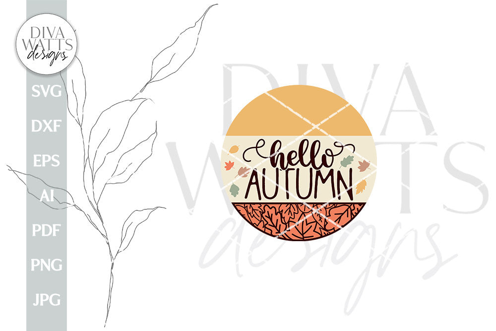 Hello Autumn SVG Door Hanger For Fall SVG Autumn Door Hanger svg Fall Leaves SVG Fall Door Hanger svg Fall Welcome svg Fall Hello svg