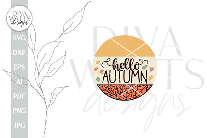 Hello Autumn SVG Door Hanger For Fall SVG Autumn Door Hanger svg Fall Leaves SVG Fall Door Hanger svg Fall Welcome svg Fall Hello svg