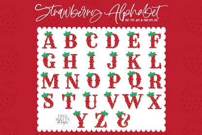 Strawberry Alphabet SVG Alphabet SVG Strawberry Letters SVG Strawberry svg Font Strawberry Letters For Shirt svg Strawberry Word svg Cricut
