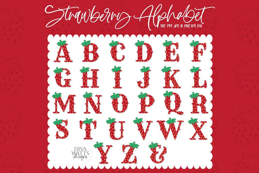 Strawberry Alphabet SVG Alphabet SVG Strawberry Letters SVG Strawberry svg Font Strawberry Letters For Shirt svg Strawberry Word svg Cricut