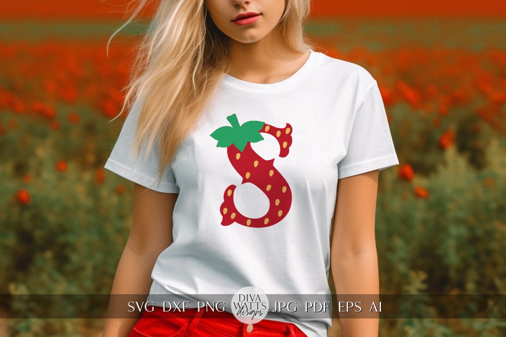 Strawberry Alphabet SVG Alphabet SVG Strawberry Letters SVG Strawberry svg Font Strawberry Letters For Shirt svg Strawberry Word svg Cricut