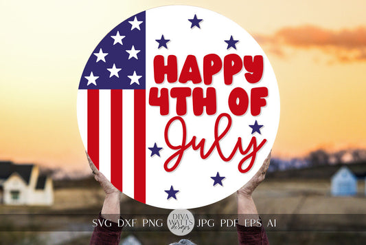 Happy 4th Of July SVG Flag 4th Of July Door Hanger SVG Door Hanger For 4th of July svg For Porch Patriotic svg 4th of July Cricut svg