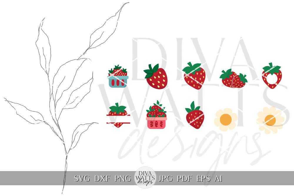 Strawberry Patch Mini Bundle SVG Strawberry SVG Strawberry Clipart Strawberries svg Set Strawberry Cricut svg Strawberry SVG Bundle