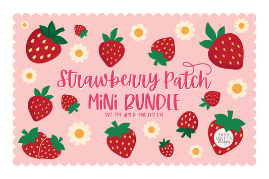 Strawberry Patch Mini Bundle SVG Strawberry SVG Strawberry Clipart Strawberries svg Set Strawberry Cricut svg Strawberry SVG Bundle