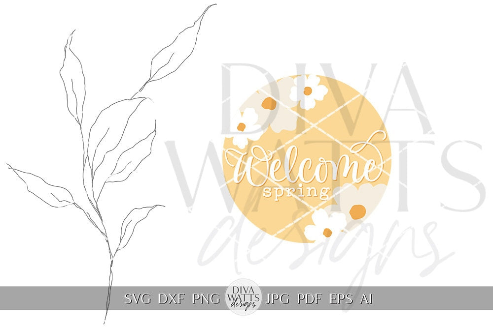 Welcome Spring SVG Daisies Welcome Sign svg Floral Welcome Sign svg Flower Door Hanger svg Spring Sign svg Cricut svg Spring Flowers svg