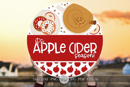 It's Apple Cider Season SVG Funny Fall Welcome SVG Fall Sign svg Autumn Door Hanger SVG Cricut svg for Apple Sign Apple Cider svg Cricut