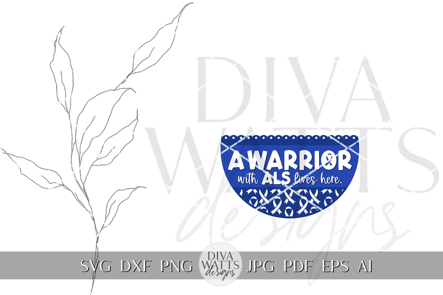 A Warrior With ALS Lives Here SVG Warrior SVG Awareness Ribbon svg als Door Hanger svg lou gehrig's disease svg Cricut svg als svg