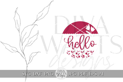 Hello SVG Spring Welcome svg Welcome Spring svg Spring Door Hanger svg Spring Porch Decor SVG Spring Flowers svg Tulip svg Cricut SVG Sign