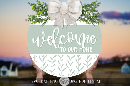 Welcome SVG Spring Welcome svg Welcome Spring svg Spring Door Hanger svg Spring Porch Decor SVG Spring Botanicals svg Cricut SVG Sign