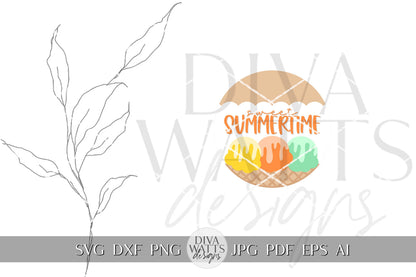 Sweet Summertime SVG Summer Ice Cream svg Door Hanger For Summer SVG Door Hanger SVG For Summer Sign Summer Round Sign svg Summer Round svg