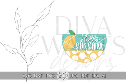 Hello Sunshine SVG Summer SVG For Door Hanger svg Summer Door Hanger svg Summer Welcome svg Lemon SVG Lemon Welcome svg Hello svg Cricut svg